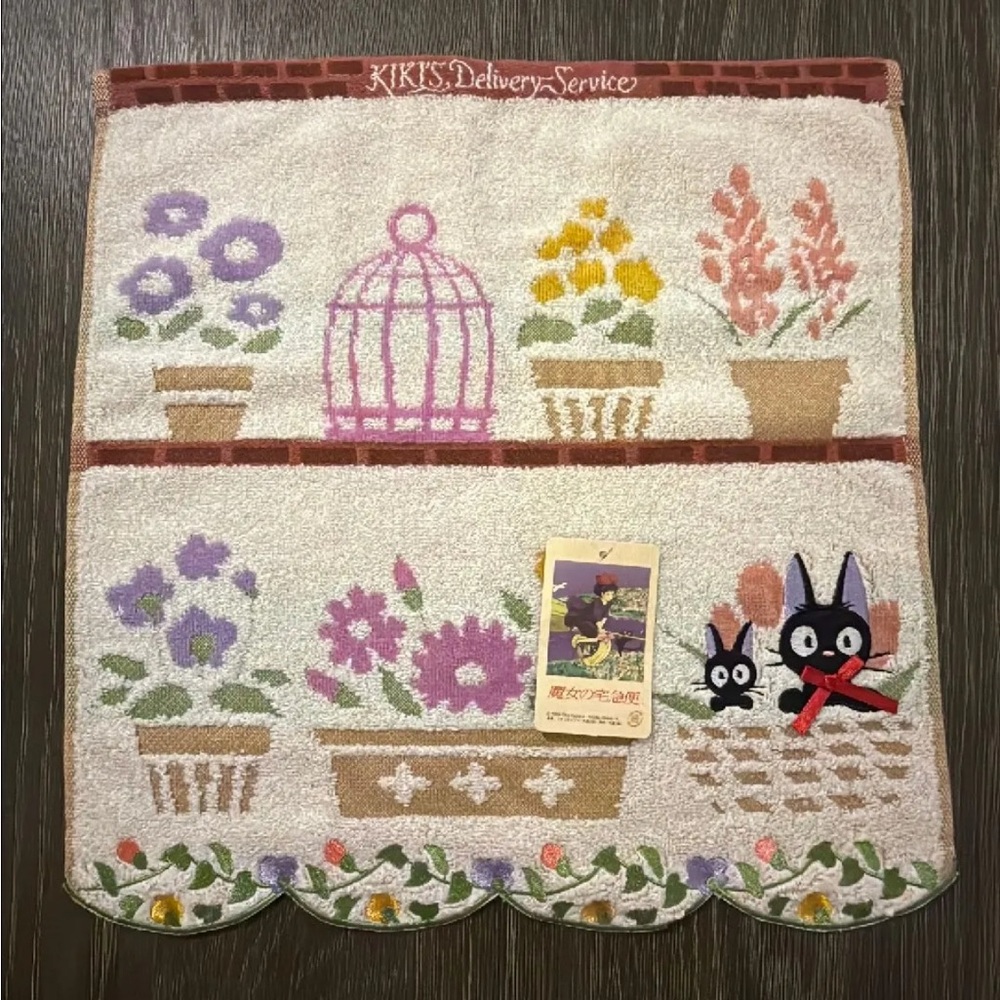 Kiki's Delivery Service Hand Towel Jiji Flower Studio Ghibli Japan US SELLER